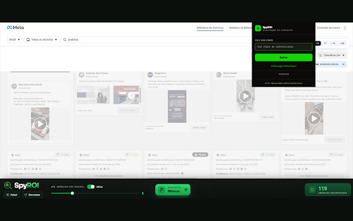 SpyROI — Mineração de Anúncios :: Descubra os anúncios que vendem antes de todo mundo. Salve, organize e analise anúncios direto da Meta Ads Library.
