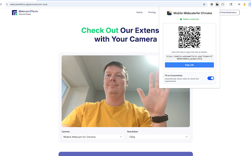 Mobile Webcam for Chrome :: Turn your phone into a high-quality webcam for Chrome