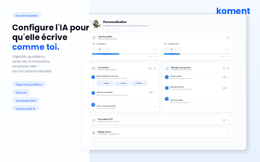 Koment :: Engagez, analysez et attirez vos clients LinkedIn avec Koment