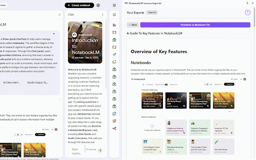 NotebookLM Sources Exporter :: Export NotebookLM sources and download them as markdown files