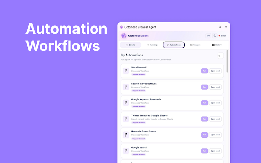 Octonoco Browser Agent :: AI-Powered Browser Automation Agent by Octonoco
