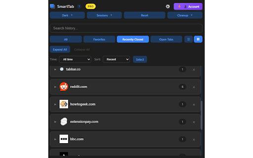 SmartTab - Tab Manager & History Search :: Tab manager that searches inside tab content. Organize unlimited tabs, restore closed tabs & browse with complete privacy