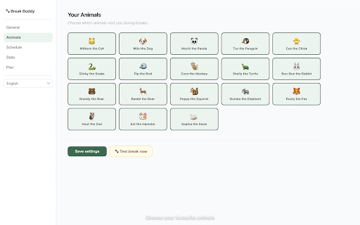 Break Buddy :: Cute animals remind you to take healthy screen breaks. Fun, gentle, and privacy-first.