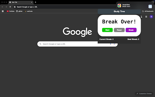 studyBud :: Study helper. Times how long you've studied for, and your breaks