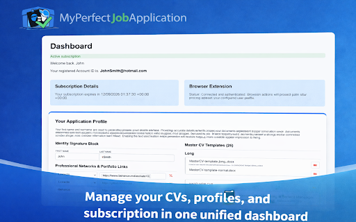 MyPerfectJobApplication :: Tailor your CV to match job descriptions instantly.