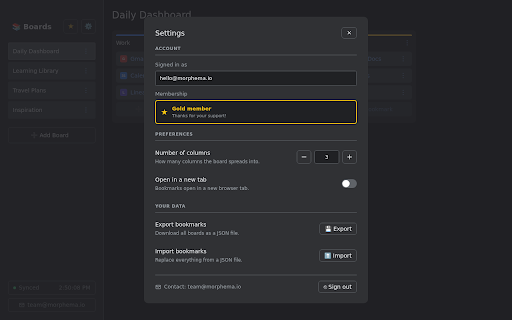 Morphema Bookmarks :: Organised bookmarks that sync instantly across every machine and browser.