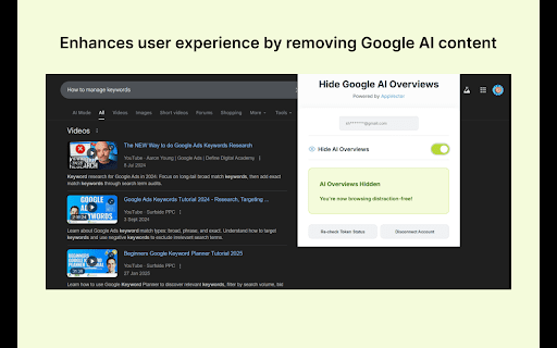 Hide Google AI-Overviews :: Remove AI Overviews from Google Search Instantly.