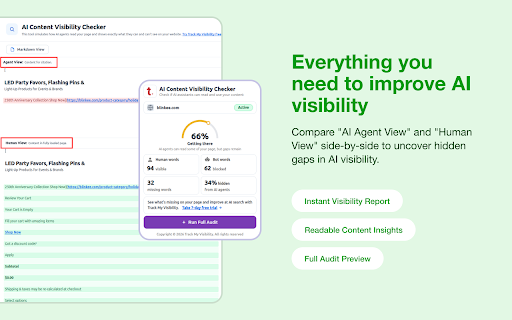 AI Content Visibility Checker, powered by Track My Visibility :: See what AI assistants can actually read and understand on your website - in just one click