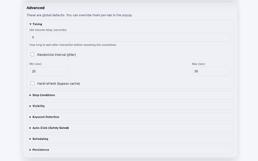Smart Auto Refresh :: Privacy-first auto refresh with smart pauses, scroll restore, and optional keyword alerts.