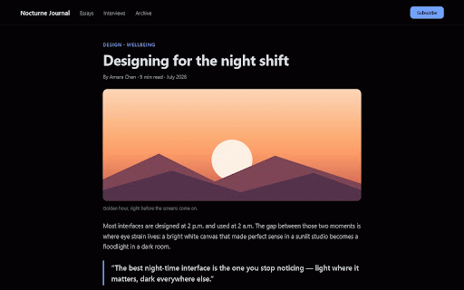 Duskmode – Dark Mode :: Reliable dark mode for Google Docs, Sheets, Slides, Drive, Gmail, and any website. Easy on the eyes, day or night.