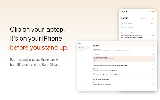 Burn Web Clipper — Save & Read Later with a Deadline :: The only read-later app with a deadline. Save any page, read it in 24h — or it burns. The Pocket alternative that works.