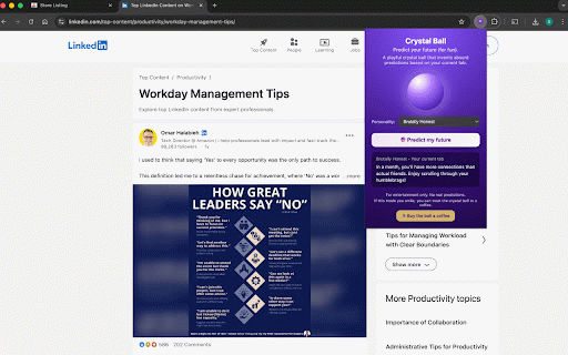 Crystal Ball – Fun Browser Fortune Teller :: A fun browser fortune teller that generates playful predictions based on your current tab.