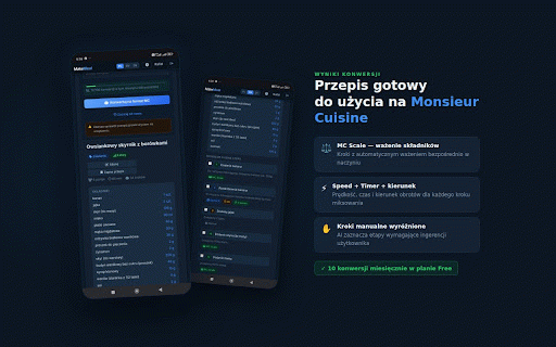 Matemeal Connector :: Convert any recipe to your Monsieur Cuisine account with one click. Powered by matemeal.com.