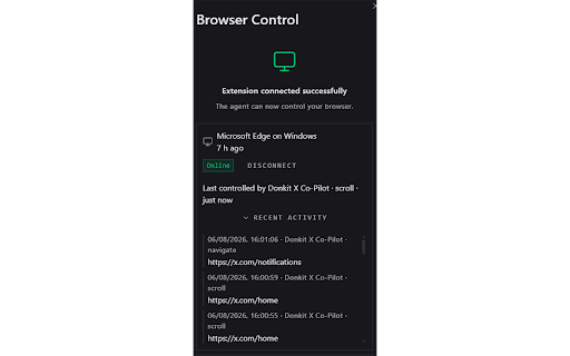 Donkit Browser Control :: Connects your browser to a Donkit AI agent for remote control