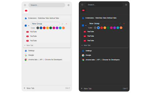 Vertical Tabs Manager :: Minimal, blazing-fast, powerful Chrome vertical tab manager. Tab grouping, instant search, bulk actions, zero ads & zero tracking.