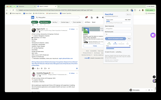 ReachPod :: Scrape LinkedIn hiring posts, auto-save leads, and AI-draft outreach emails with your ReachPod account.