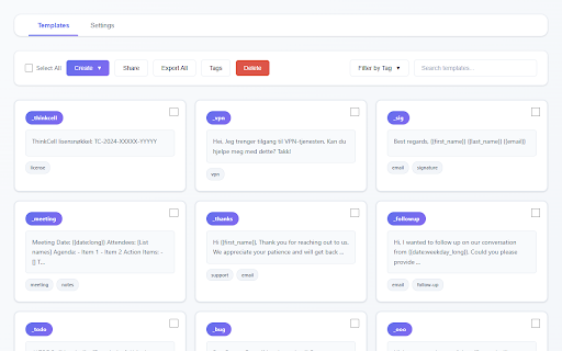 FastKeys :: Text expander and autofill extension with template management