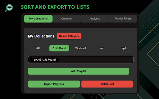 PlaylistScout - Spotify Email Finder :: Find emails and Instagram handles from Spotify playlist descriptions for music promotion.