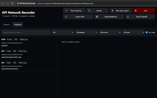 API Network Recorder :: Capture authorized API requests and responses for debugging, documentation, and API analysis.