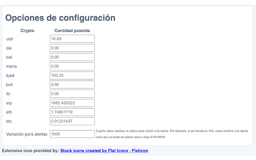 CryptOzO - Crypto Ticker :: Revisa tu balance promedio de crypto en MXN.