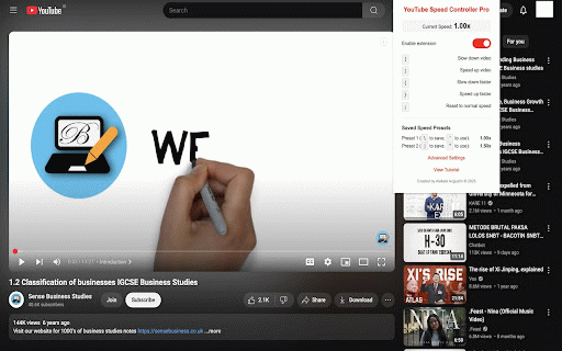 YouTube Speed Controller Pro :: Control YouTube video playback speed with customizable keyboard shortcuts for more efficient learning and viewing