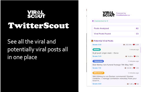 TwitterScout :: Find viral posts early and engage effectively