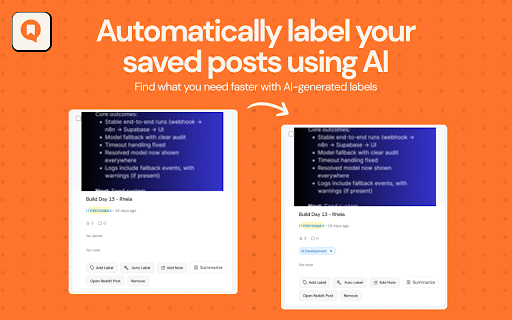 Readdit Later :: Manage your saved reddit posts with ease
