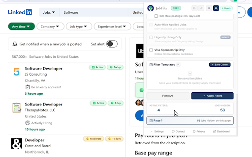 JobFiltr - Job Search Power Tool :: Your job search, upgraded. Ghost job & scam detection, smart filters, job age badges, and more for LinkedIn and Indeed.