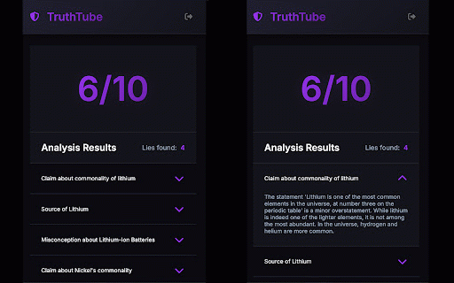 TruthTube :: AI-powered Chrome extension that detects misleading information in YouTube Shorts.