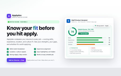 Applydex — Your Top 10 Job Matches, Resume Tailor, Detect Ghost Jobs :: Your daily Top 10 personalized LinkedIn job matches, one-click AI resume tailoring, and a Ghost Score on every posting.