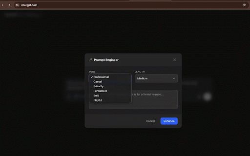 Prompt Engineer :: Enhance your prompts for ChatGPT and Gemini with professional tones and improved clarity.