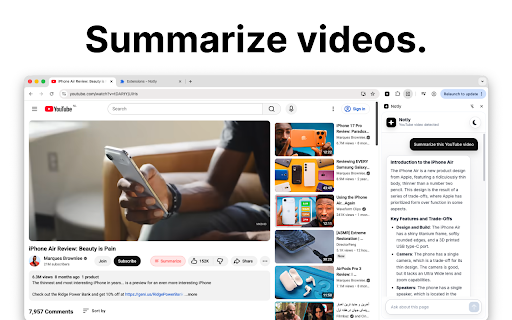 Notly — AI Extension :: Ask questions about pages, selected text, and YouTube videos from a clean AI side panel.