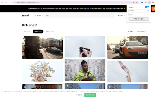 MP4 Exp Video Downloader :: 유투버 영상 제작에 필요한 MP4 파일 및 사진을 자동으로 찾아 다운로드하는 확장 프로그램
