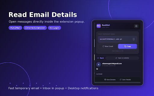 Run2Mail Temp Mail :: Instant temporary email addresses from Run2Mail. Generate, view, and copy disposable emails right from your browser.
