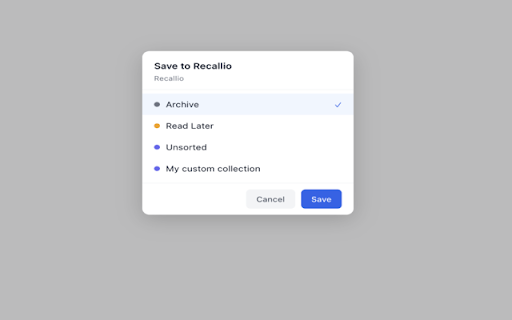 Recallio :: Save and organise bookmarks with Recallio.