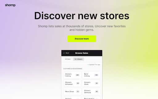 Shomp - See Sales While You Shop :: Never miss a sale. Shomp shows you sales on the site you're browsing, plus related deals at similar stores you might otherwise miss.