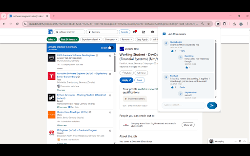 LinkedIn Jobs Comments :: Comment anonymously on LinkedIn job posts.