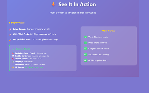 WhoMails - CEO & Founder Email Finder :: Instantly find CEO & founder emails via WHOIS + enriched social media, phones,company data. Perfect for B2B sales & lead generation