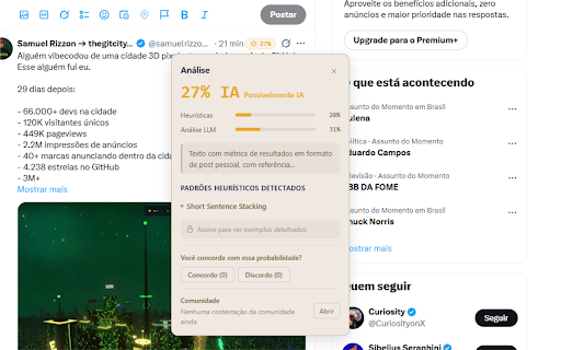NotABot - AI Content Detector :: Detect AI-generated content on social media with probability badges