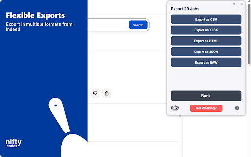 Indeed Scraper: Export Jobs, Companies, Salaries & More :: Indeed Scraper: Extract Indeed jobs, companies, salaries, locations & more. Export to CSV, JSON, XLSX with ease.