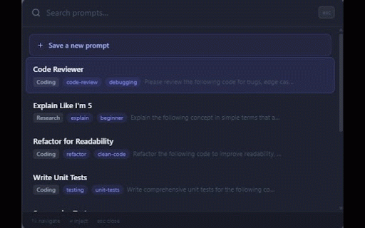 SavePrompts :: Save, organize, and instantly inject AI prompts into any website.