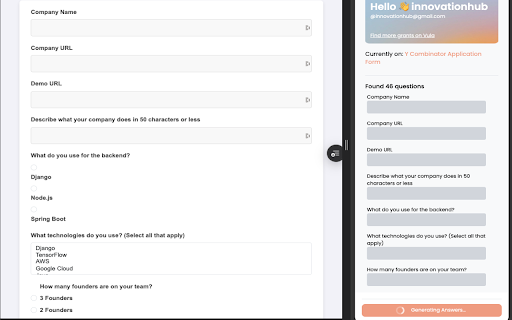 Vula's Form Killer :: Provides real-time answer suggestions for form fields to automate your form filling process.