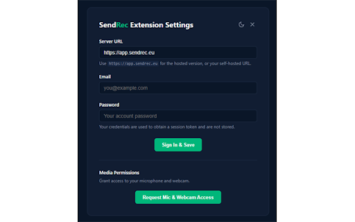 SendRec Screen Recorder :: Record your screen and upload to SendRec (app.sendrec.eu or self-hosted)