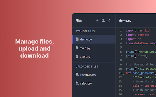 Python Playground :: Try Python Playground - a fast, easy and convenient Python compiler and editor that can be used in any tab as an online Python IDE.