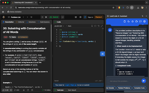 LeetCode AI Assistant :: AI-powered assistant for LeetCode problem-solving. Get hints, explanations, and solutions using Google Gemini, OpenAI, or Anthropic.