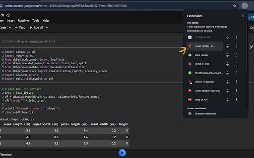 Colab Printer Pro :: Perfectly export Google Colab notebooks to PDF with intact iframes and light-theme syntax highlighting.