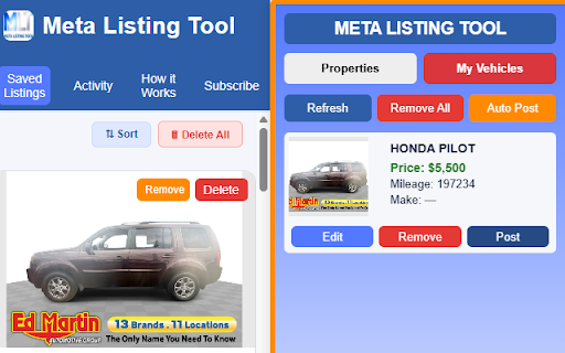 Meta Listing Tool :: Import inventory and post to Facebook Marketplace