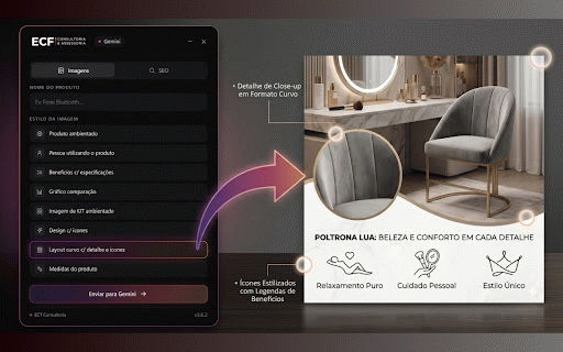 ECF Painel Prompts :: Painel de Prompts imagens SEO inteligente e fluxo pro para e-commerce.