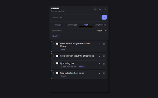 LineUp - To-Do List & Task Manager :: A fast, no-nonsense to-do list and task manager for your browser