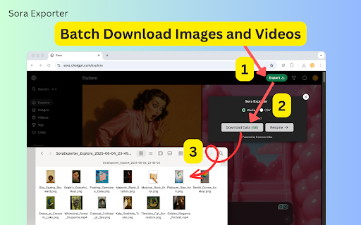 Sora Exporter - Download OpenAI Sora 2 Media and Prompt :: Easily export images, videos, and prompts from Sora and Sora 2 with professional accuracy.
